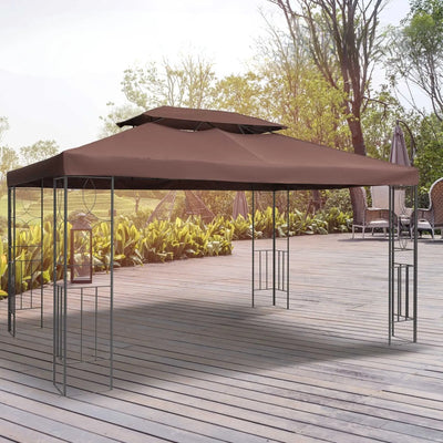 Waterproof Gazebo Canopy Replacement 3x4m, Coffee (Top Only) Outsunny