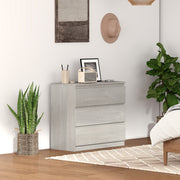 Grey Wood Effect Chest of 3 Drawers Modern Bedroom Storage Unit With Ample Space