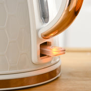 Cream 3kW Fast Boil Honeycomb Cordless  Kettle Fast Heating Lightweight Design by HOMCOM