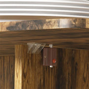 Rustic Brown 6 Seater Drop Leaf Dining Table With Storage by HOMCOM