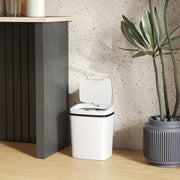 15L Touchless Sensor Bin With Automatic Lid Easy Clean For Kitchen Or Bathroom White AOSOM