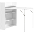 Folding Dining Table with Shelves for Small Spaces Seats 3 White Homcom