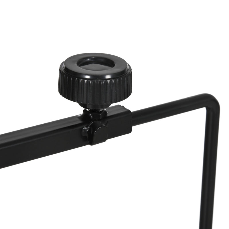 Adjustable Reptile Lamp Stand with Hook and Stable Base for Terrariums Black AOSOM