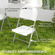 Set of Two Foldable Outdoor Chairs in White for Garden or Camping by Outsunny