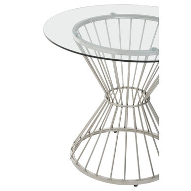 Close-up of the tempered clear glass top