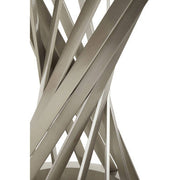 Detail shot of the brushed silver finish