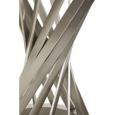 Detail shot of the brushed silver finish