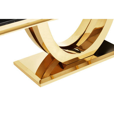 Detail shot of the gold stainless steel finish