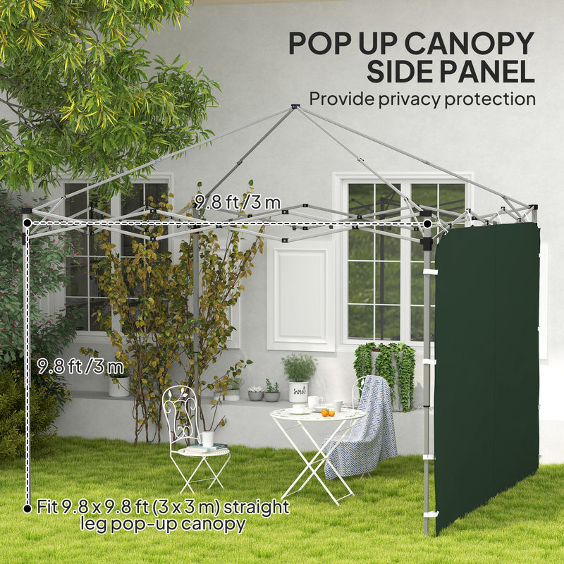 Green 195 x 295cm Replacement Gazebo Sidewall for Outdoor Shelter by Outsunny