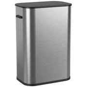HOMCOM 55L touchless sensor kitchen bin in silver tone stainless steel, studio shot