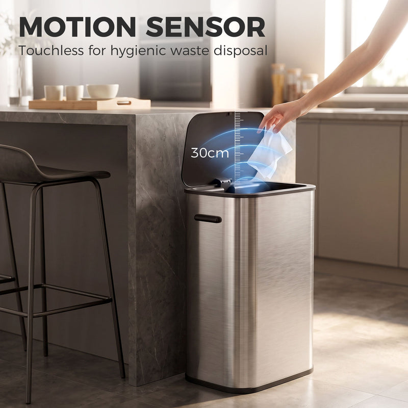 Infrared motion sensor opening the bin lid touch-free from 30 cm away