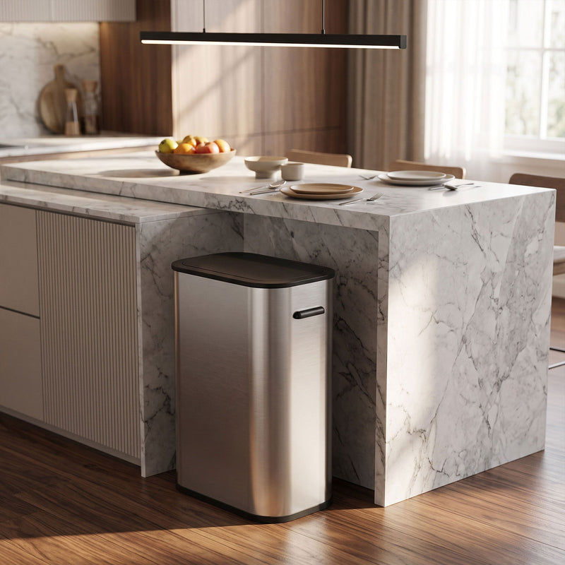 HOMCOM sensor bin fitted under a kitchen island counter