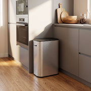 HOMCOM sensor bin positioned in a kitchen beside built-in oven units
