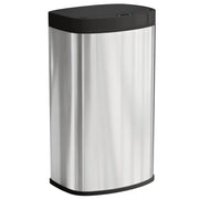 HOMCOM 55L touchless sensor bin in silver tone, studio product shot