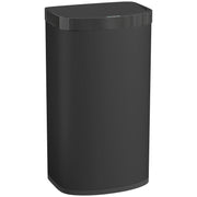 HOMCOM 55L touchless sensor bin in black, studio shot showing the soft-close lid and sensor panel