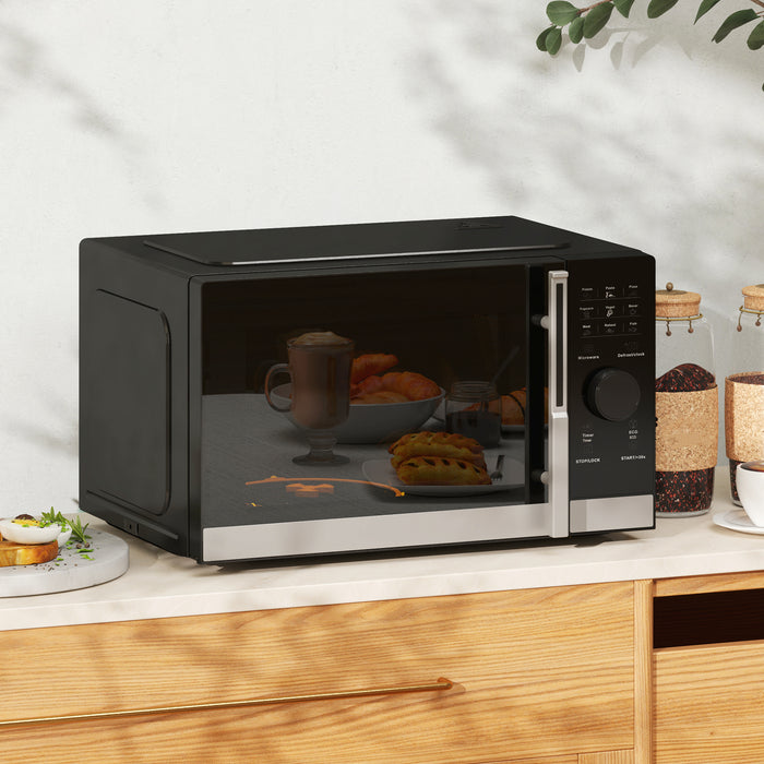 Black 23L 800W Digital Solo Microwave With 10 Power Levels and Auto Cook by HOMCOM