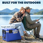 Cooler Box for Camping Keeps Food and Drinks Cold Up to 3 Days 42L Dark Blue Outsunny