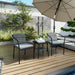 3 Piece Rattan Patio Bistro Set with Cushions Glass Top Table and 2 Chairs Grey by Outsunny