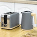 Grey 1.7L Fast Boil Cordless Kettle and 2 Slice Toaster Set with 7 Browning Levels by HOMCOM