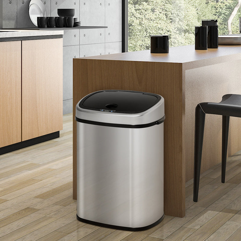 58L Stainless Steel Touch-Free Automatic Sensor Bin | Hygienic Motion-Activated Kitchen Waste Disposal for Modern Homes