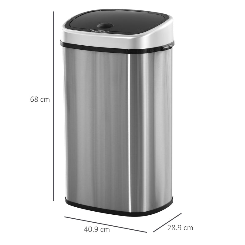 58L Stainless Steel Touch-Free Automatic Sensor Bin | Hygienic Motion-Activated Kitchen Waste Disposal for Modern Homes