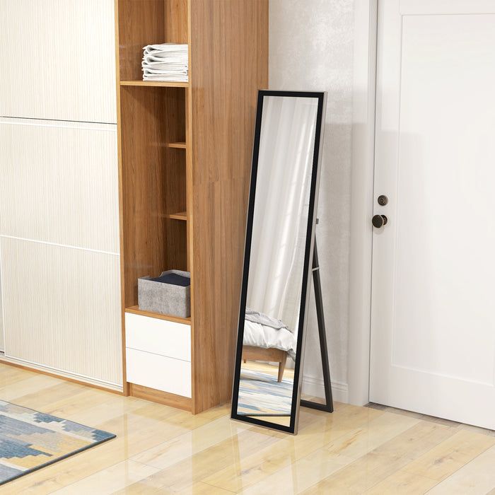 Black Full Length Mirror with Glitter Frame by HOMCOM