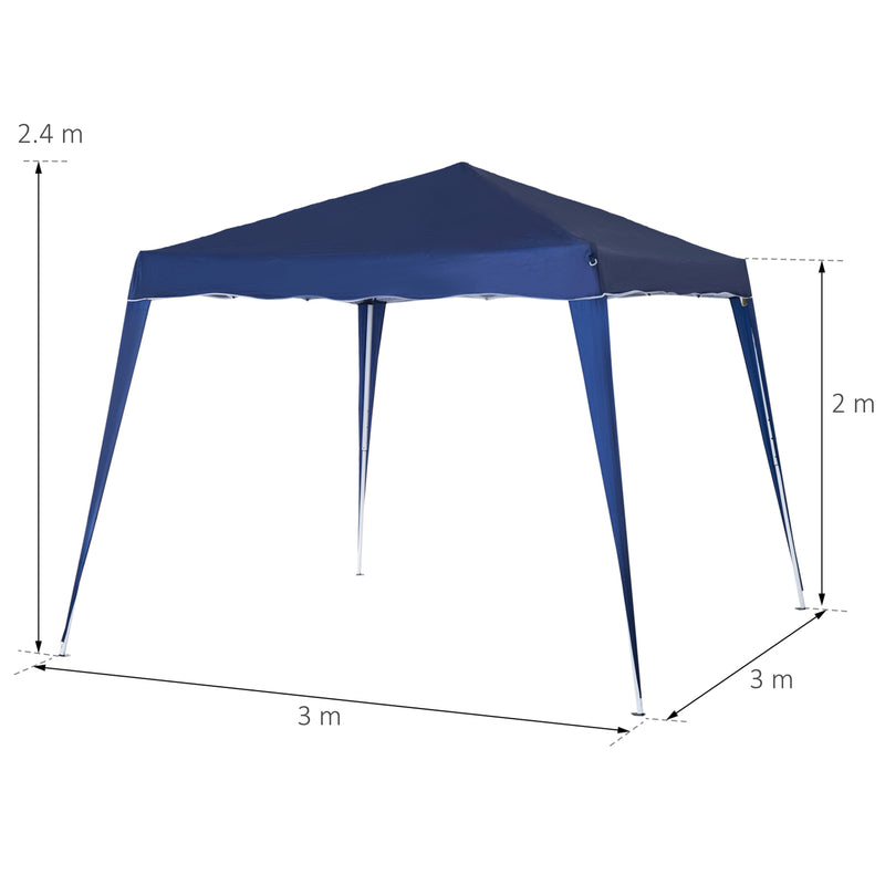3 x 3m Pop Up Gazebo with Carry Bag Height Adjustable Slant Leg Event Shelter by Outsunny