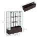 Raised Garden Bed with Trellis Plastic Planter Box with Drainage for Climbing Plants by Outsunny
