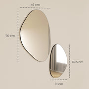Set of 2 Pebble Shaped Wall Mirrors Ideal for Hallways and Bedrooms Black AOSOM