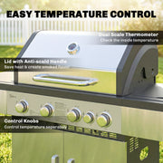 Gas Barbecue with 5 Burners for Easy Outdoor Cooking and Entertaining Black Outsunny