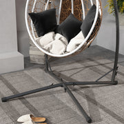 Black Steel Hammock Chair Stand X Shape Base Heavy Duty 150kg Capacity by Outsunny