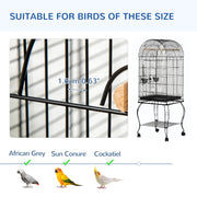 Large Bird Cage with Feeding Stand and Wheels for Easy Mobility 153cm, Grey