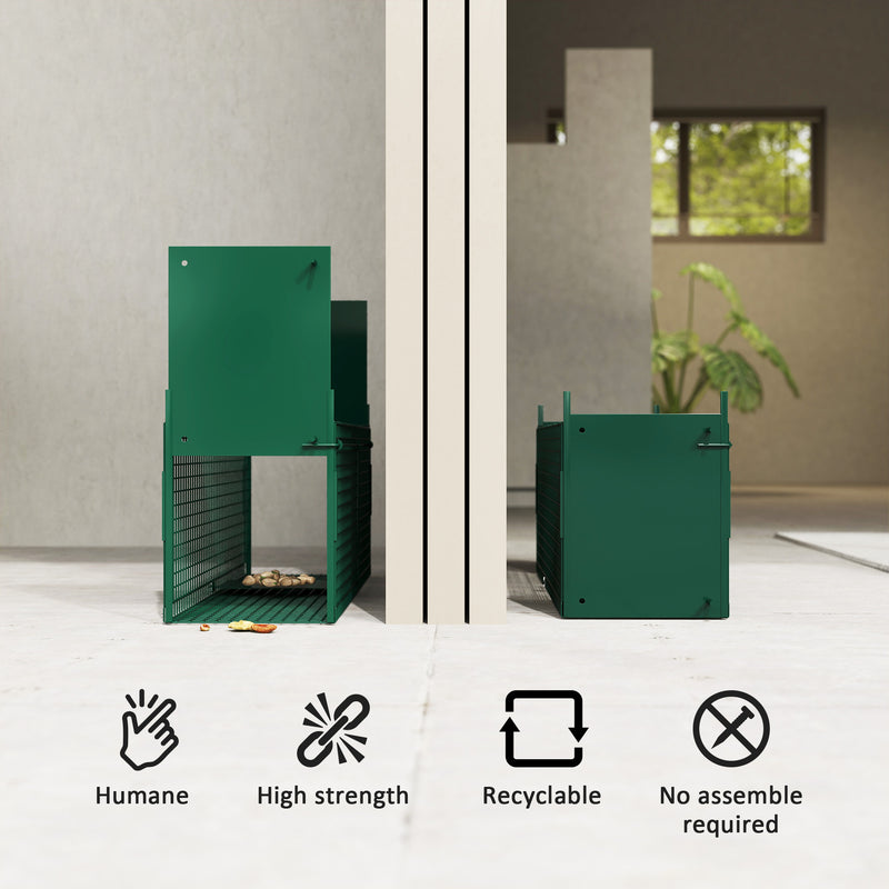 Large Humane Rat and Squirrel Trap with Double Doors for Indoor and Outdoor Use Green
