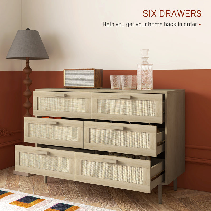 Chest of Drawers with 6 Spacious Storage Drawers for Organised Bedrooms Oak