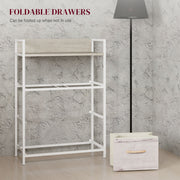 Rustic Black Chest with Four Fabric Drawers for Bedroom or Hallway Storage