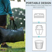 300L Portable Ice Bath Tub for Cold Water Therapy with Lid and Carry Bag by SPORTNOW