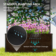 Black Metal Outdoor Planter With Trellis for Climbing Plants and Garden Display