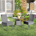 Set of Two Armless Rattan Garden Chairs With Cushions Dark Grey Weather Resistant by Outsunny