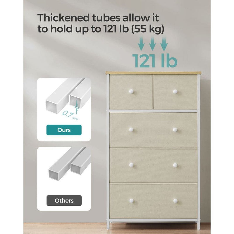 5 Drawer Chest of Fabric Drawers by Songmics