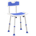 Blue Height Adjustable Shower Chair with Backrest and Anti-Slip Feet by HOMCOM