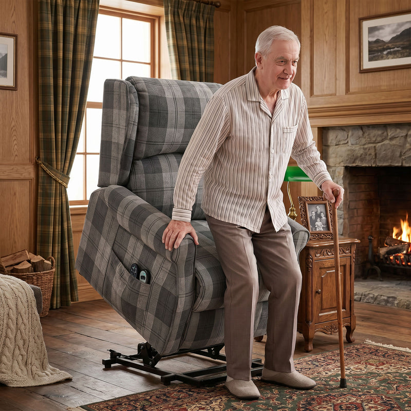 Electric Riser Recliner Chair With Massage and Power Lift for Easy Standing Grey