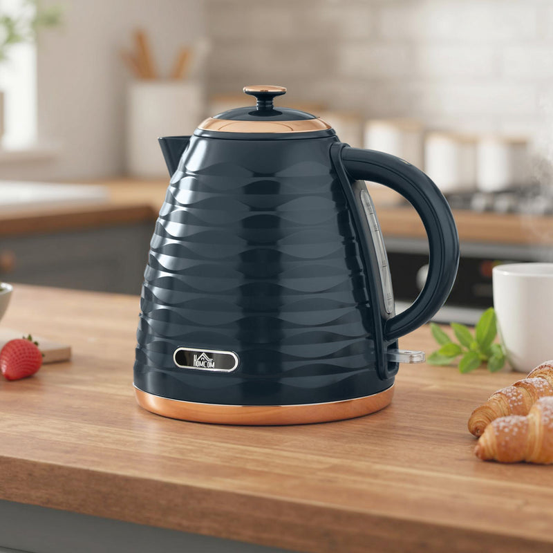 3kW Rapid Boil Electric Kettle With Honeycomb Design For Kitchen Use Dark Blue AOSOM