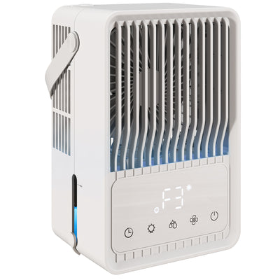 Desk Fan and Humidifier for Cool and Comfortable Home Office or Bedroom White AOSOM