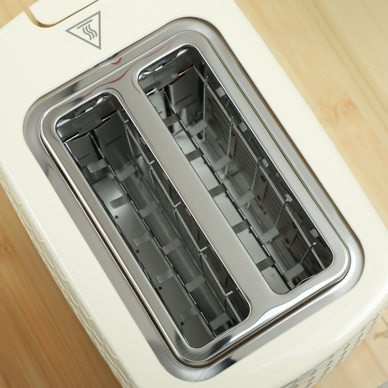 1.7L 3000W Fast Boil Cordless Kettle and 2 Slice Toaster Set with Auto Shut Off Beige by HOMCOM