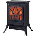 Electric Fireplace Heater for Quick Room Warmth with Adjustable Heat and Flame Effect Black