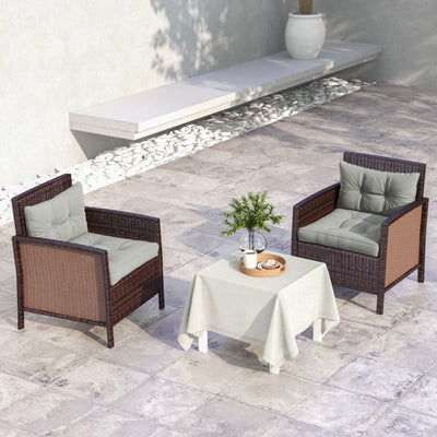 Light Grey 2 Piece Outdoor Seat and Back Cushions Set for Garden or Patio Chairs AOSOM