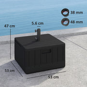 Black Garden Parasol Base with Wheels and Handles Holds Up to 80kg by Outsunny
