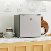 46 Litre Lockable Countertop Fridge Grey Compact Mini Cooler by HOMCOM