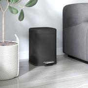 Black 12L Metal Kitchen Bin with Modern Boxy Design by HOMCOM