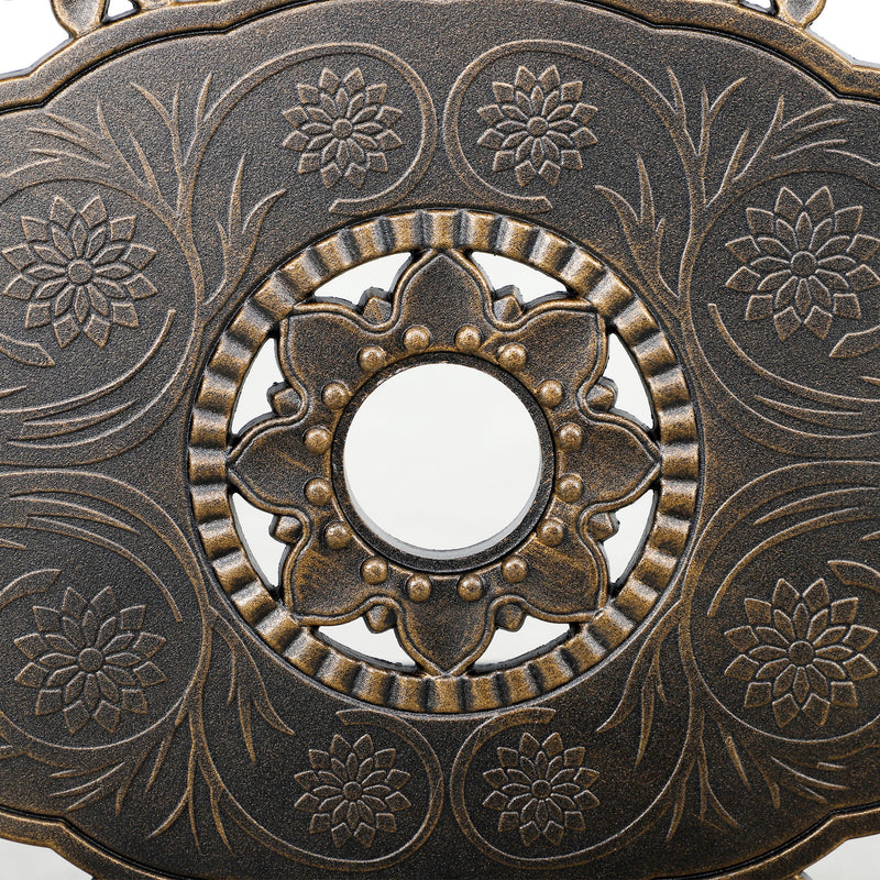 Seven Piece Cast Aluminium Garden Dining Set in Bronze Tone by Outsunny